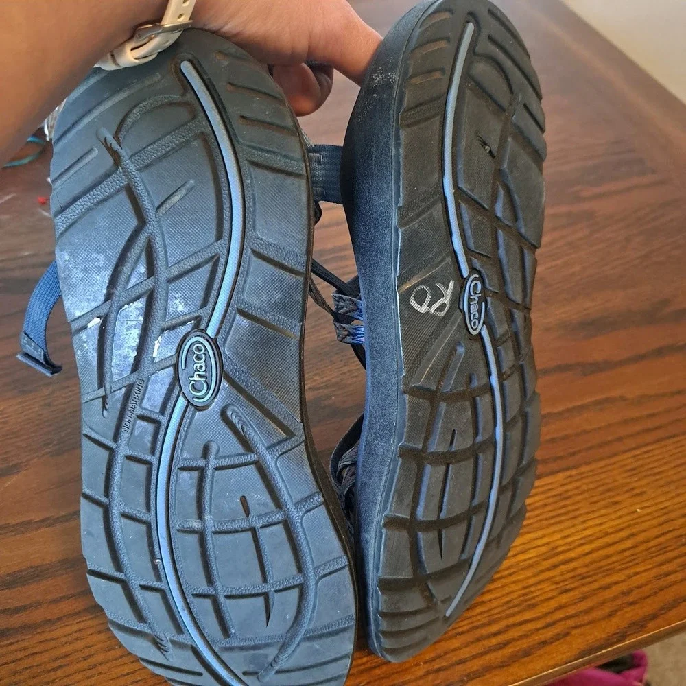 Chaco Z Cloud 2 Womens 12 Blue Multi Strap Toe Loop Hiking Sandals